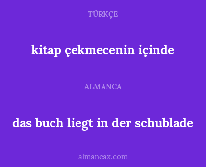 das buch liegt in der schublade - kitap çekmecenin içinde