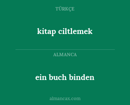 ein buch binden - kitap ciltlemek