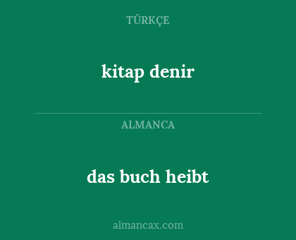 kitap denir - das buch heibt