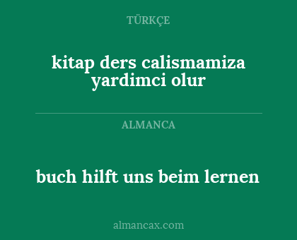 buch hilft uns beim lernen - kitap ders calismamiza yardimci olur