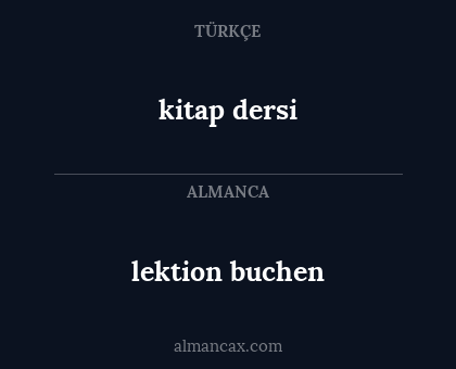 kitap dersi - lektion buchen