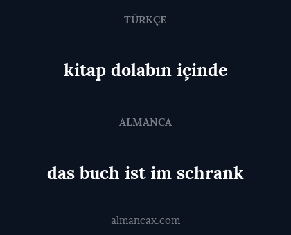 das buch ist im schrank - kitap dolabın içinde
