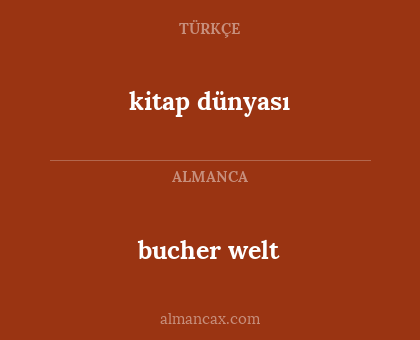 bucher welt - kitap dünyası