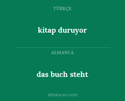kitap duruyor - das buch steht