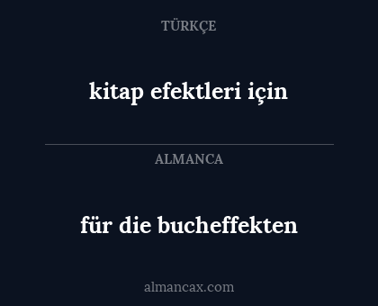 für die bucheffekten - kitap efektleri için