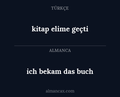 ich bekam das buch - kitap elime geçti