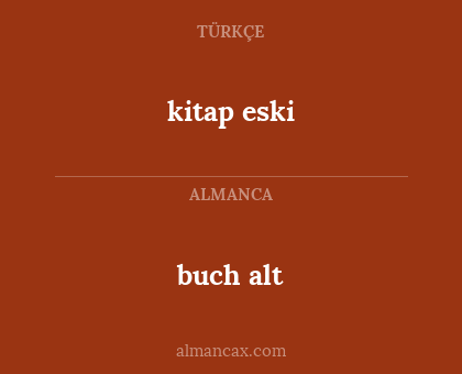 kitap eski - buch alt