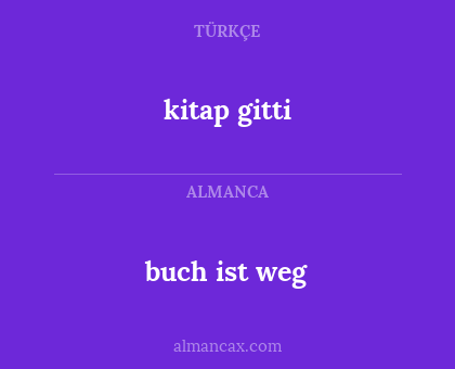 kitap gitti - buch ist weg