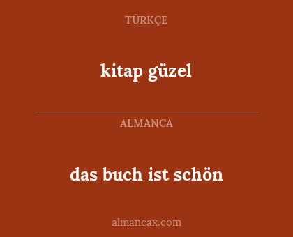 das buch ist schön - kitap güzel