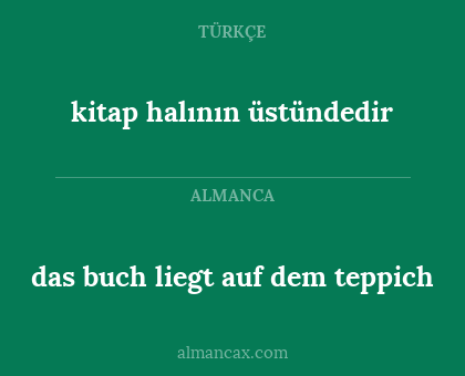 das buch liegt auf dem teppich - kitap halının üstündedir