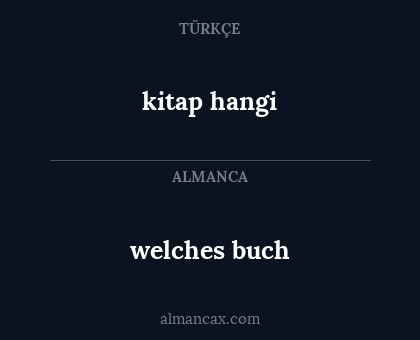 kitap hangi - welches buch