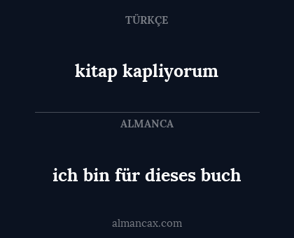 kitap kapliyorum - ich bin für dieses buch