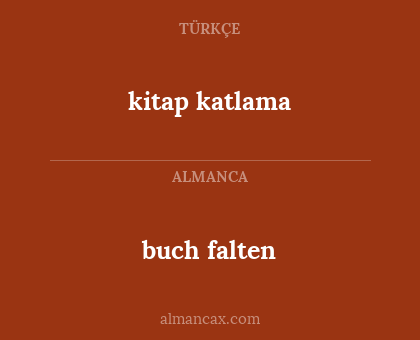 buch falten - kitap katlama