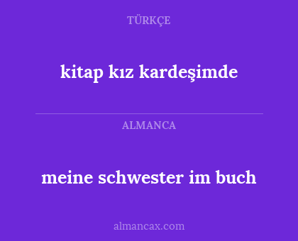 kitap kız kardeşimde - meine schwester im buch