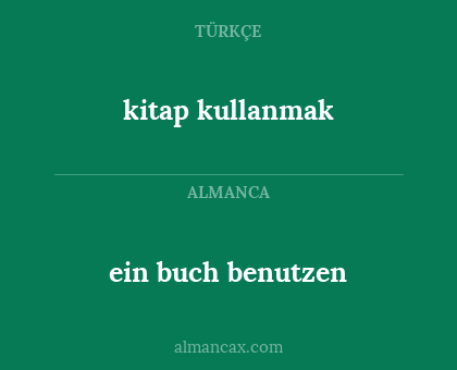 ein buch benutzen - kitap kullanmak