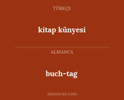 buch-tag - kitap künyesi