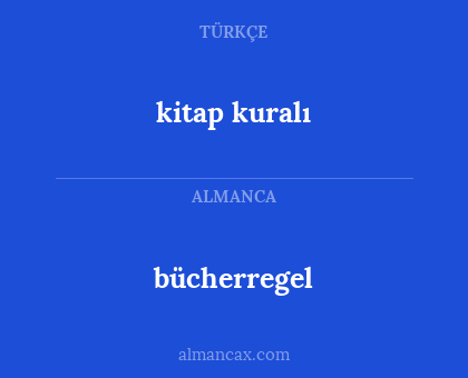 kitap kuralı - bücherregel