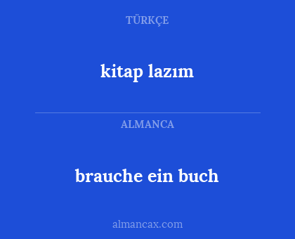 brauche ein buch - kitap lazım