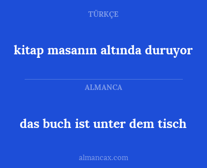 kitap masanın altında duruyor - das buch ist unter dem tisch
