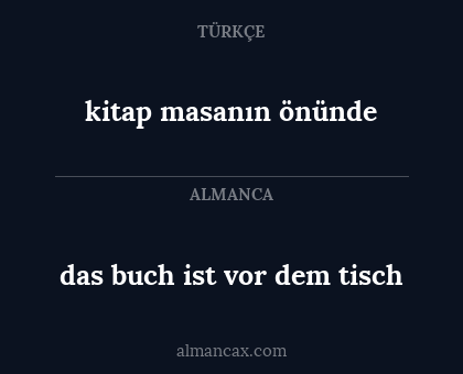 kitap masanın önünde - das buch ist vor dem tisch