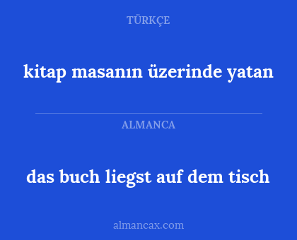 kitap masanın üzerinde yatan - das buch liegst auf dem tisch