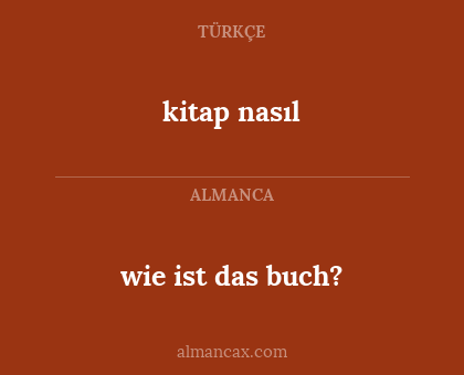 wie ist das buch? - kitap nasıl