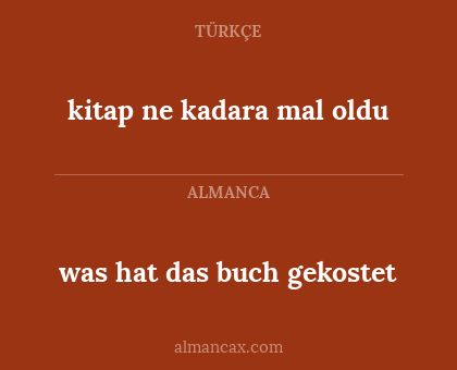 kitap ne kadara mal oldu - was hat das buch gekostet