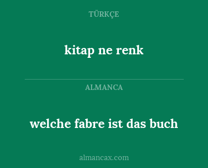 welche fabre ist das buch - kitap ne renk