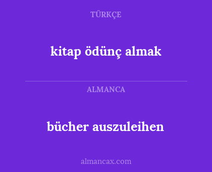 bücher auszuleihen - kitap ödünç almak