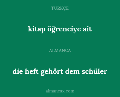 die heft gehört dem schüler - kitap öğrenciye ait