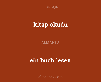 ein buch lesen - kitap okudu