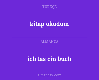 kitap okudum - ich las ein buch