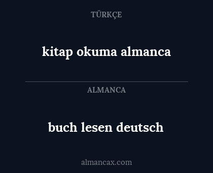 buch lesen deutsch - kitap okuma almanca