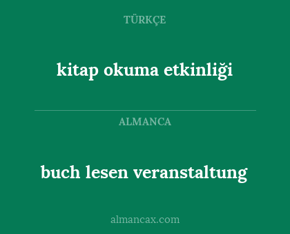 kitap okuma etkinliği - buch lesen veranstaltung