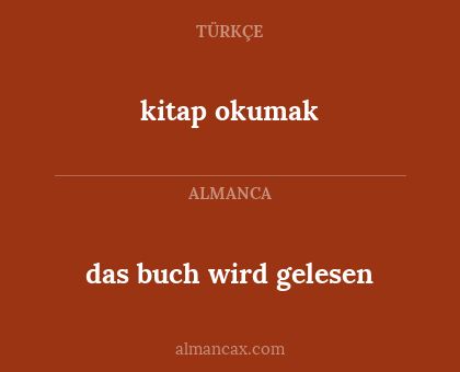 das buch wird gelesen - kitap okumak