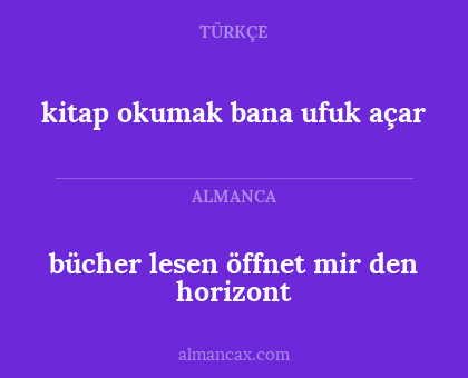 bücher lesen öffnet mir den horizont - kitap okumak bana ufuk açar