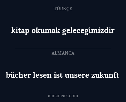 bücher lesen ist unsere zukunft - kitap okumak gelecegimizdir