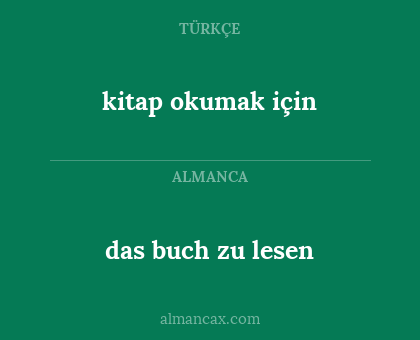 kitap okumak için - das buch zu lesen