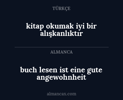 buch lesen ist eine gute angewohnheit - kitap okumak iyi bir alışkanlıktır