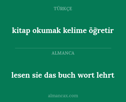 lesen sie das buch wort lehrt - kitap okumak kelime öğretir