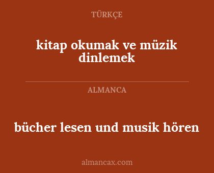 bücher lesen und musik hören - kitap okumak ve müzik dinlemek