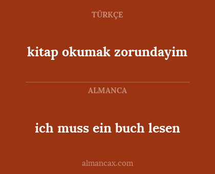 ich muss ein buch lesen - kitap okumak zorundayim