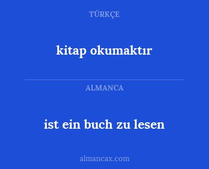kitap okumaktır - ist ein buch zu lesen