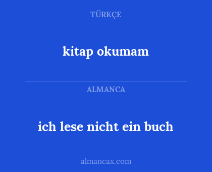 kitap okumam - ich lese nicht ein buch