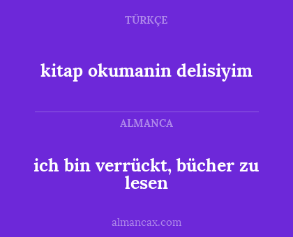 ich bin verrückt, bücher zu lesen - kitap okumanin delisiyim