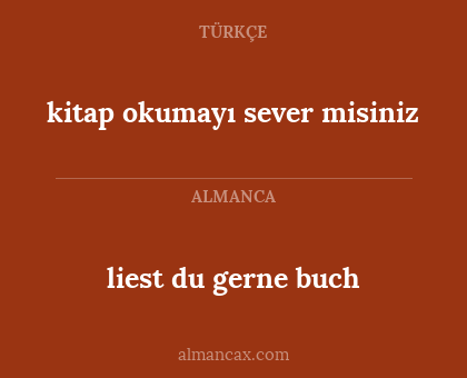 kitap okumayı sever misiniz - liest du gerne buch