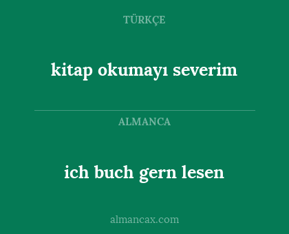 kitap okumayı severim - ich buch gern lesen