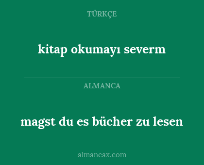 kitap okumayı severm - magst du es bücher zu lesen