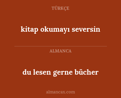 du lesen gerne bücher - kitap okumayı seversin