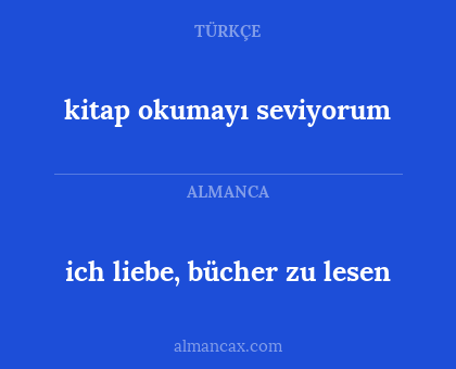 kitap okumayı seviyorum - ich liebe, bücher zu lesen